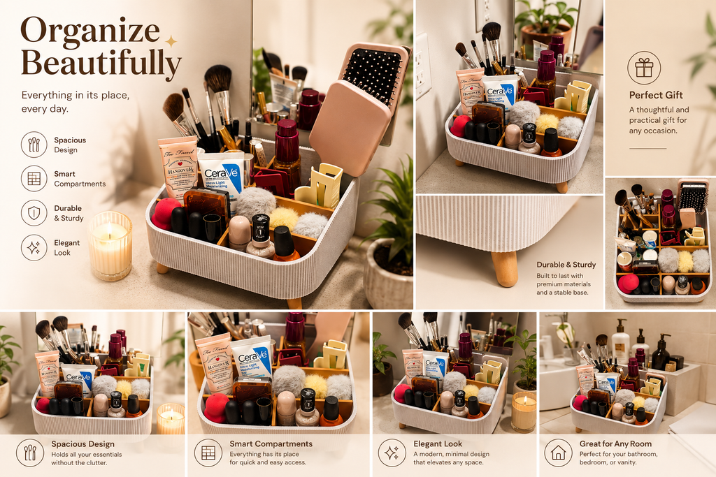 Minimalist Makeup Organizer with Legs