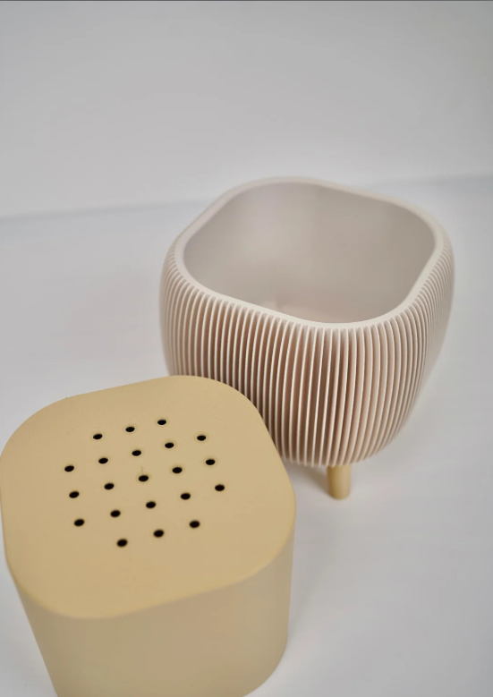Minimalist Ribbed Herb Planter Set