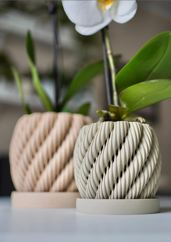 Orchid Planter with Drip Tray | Modern Ventilated Orchid Pot