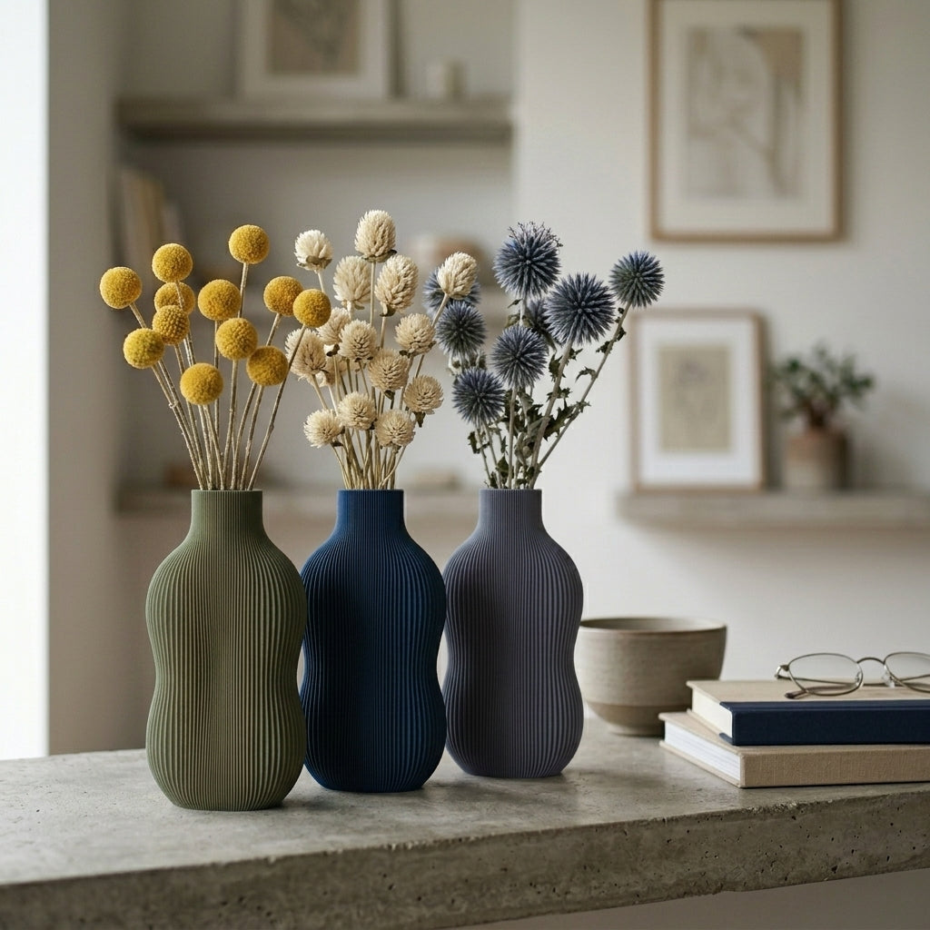 Minimalist Ribbed Vase