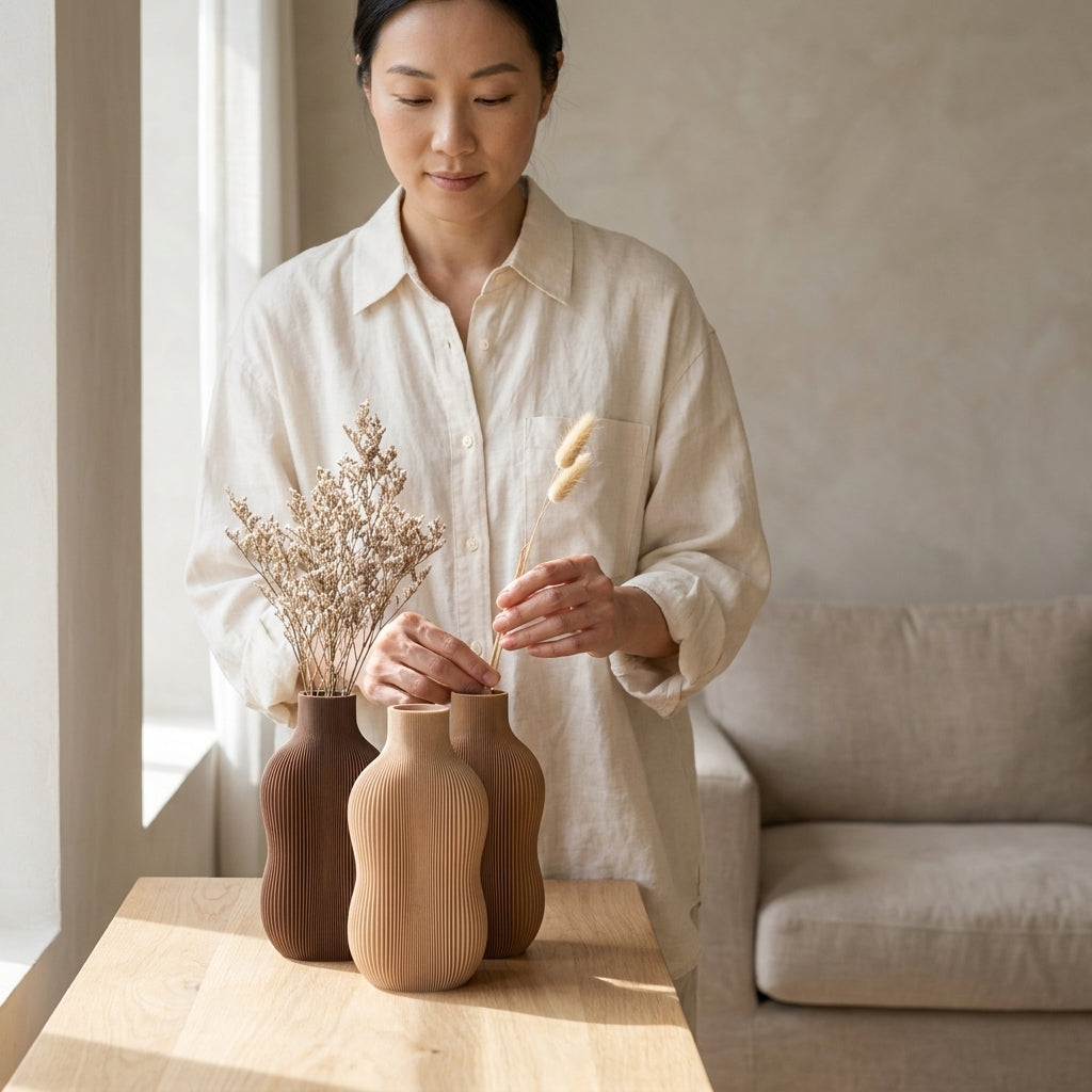 Minimalist Ribbed Vase