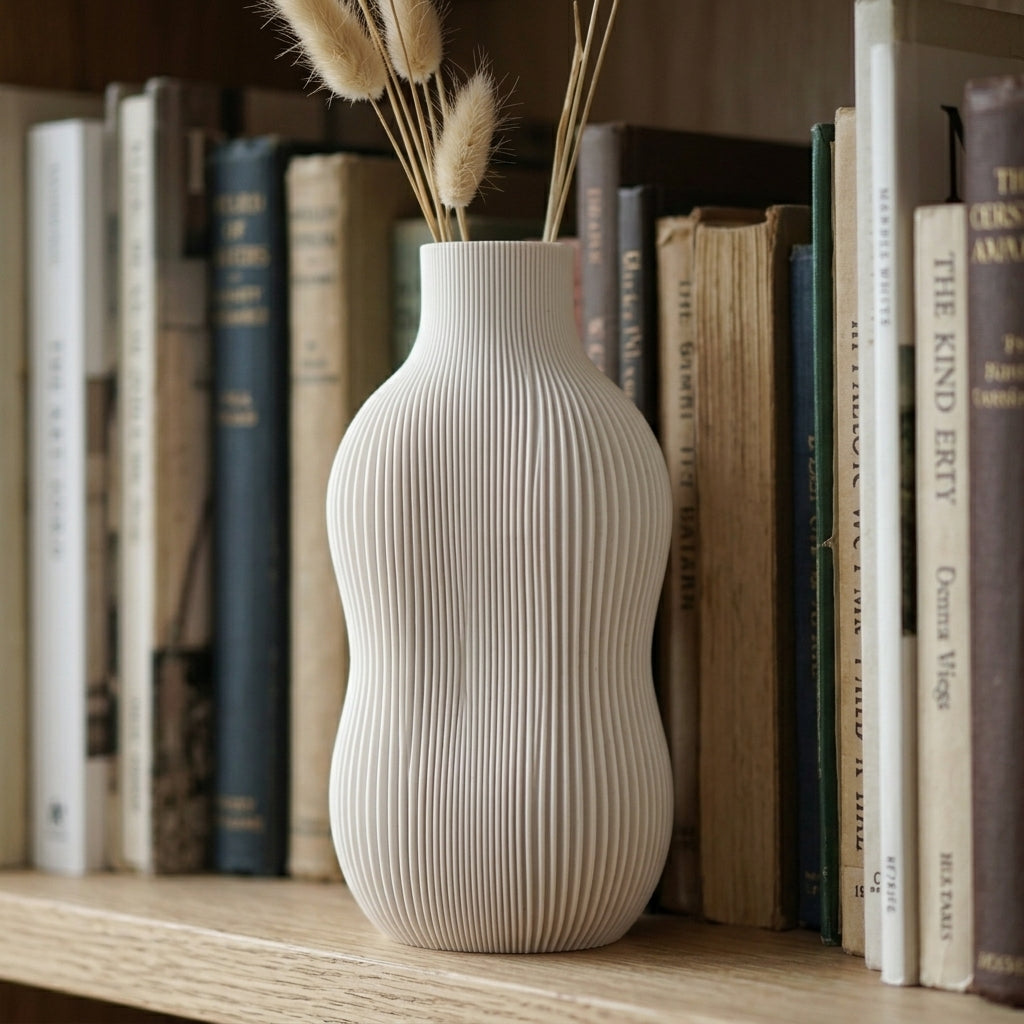 Minimalist Ribbed Vase