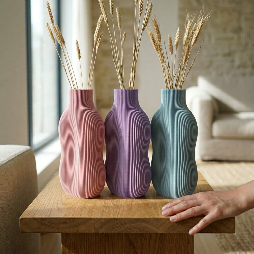 Minimalist Ribbed Vase